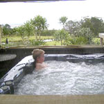 Enjoying the spa pool